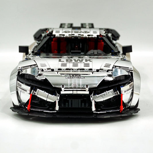 1:8 Toyota Supra Electroplating Slive Limited Edition, Electric Air Suspension, Rear Accelerator Blade linkage (4399 Pcs)