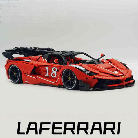 1: 8 LaFerrari FXXK EVO Custom Modified, Classic Red, Oversized Rear Wing (4739 Pcs)