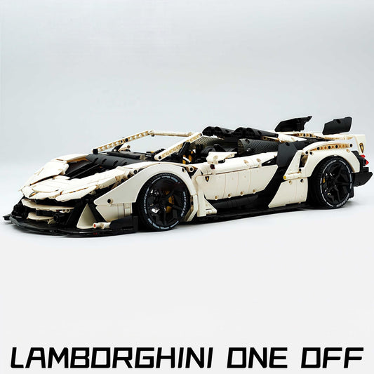1: 8 Lamborghini One Off: AutΓ©ntica, White Goddess Version, Motorized Convertible Switch Mode, Full Vehicle Motorization (3392 Pcs)