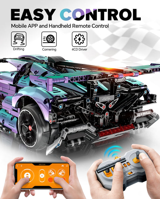 1: 10 Apollo Super Plated Sports Car, Remote Control Drift, Electric Gullwing Doors, 2036 Pcs