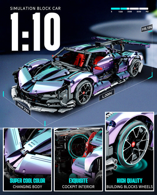 1: 10 Apollo Super Plated Sports Car, Remote Control Drift, Electric Gullwing Doors, 2036 Pcs