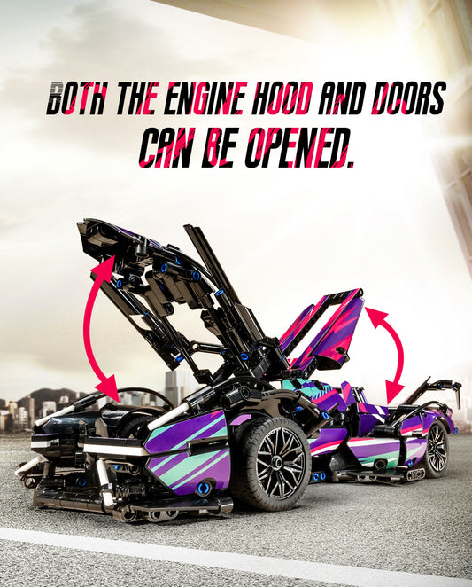 Lamborghini V12 Sports Car Building Sets with Remote Control, 1:14 MOC Raceing Car, 1124Pcs