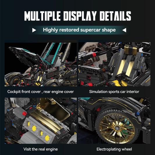 1: 8 Lamborghini Lambo V12 Vision GT, Cyberpunk Style, Electric Opening and Closing Cockpit (2472 Pcs)