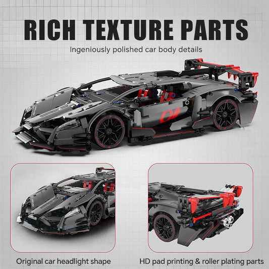 1:14 Lamborghini Red Sports Car Dark Night Building Sets, Collectable Model for Boys Men Teens (1056 Pcs)