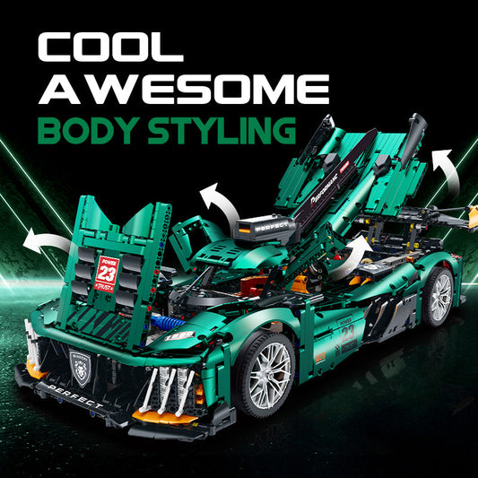 1: 8 Le Mans 9Γ8 RaceCar Building Sets with Remote Control, Electric Lift Tail Wing, Fluorescent Headlights (3746 Pcs)