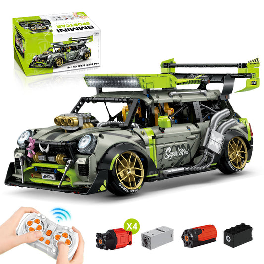 1: 10 Super MINI COOPER Car Building Sets with Remote Control, Electric Spray System, Electric Air Suspension and Rear Wing (2550 Pcs)