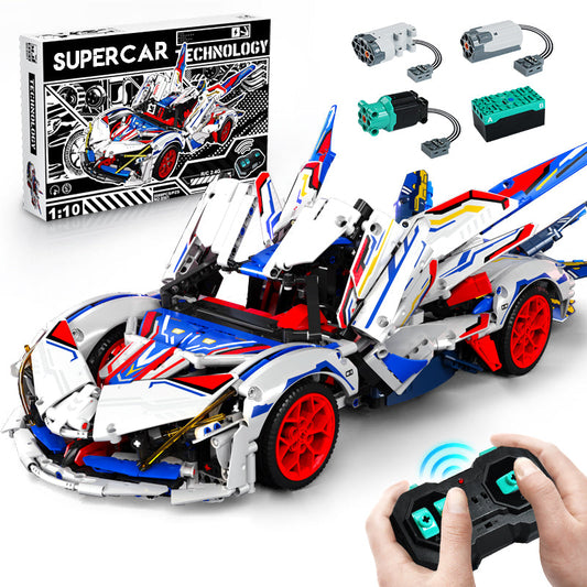 1:10 Apollo EVO Supercar Building Kit, Remote Control Drift, Electrically Deployable Rear Wing, 2088 Pcs