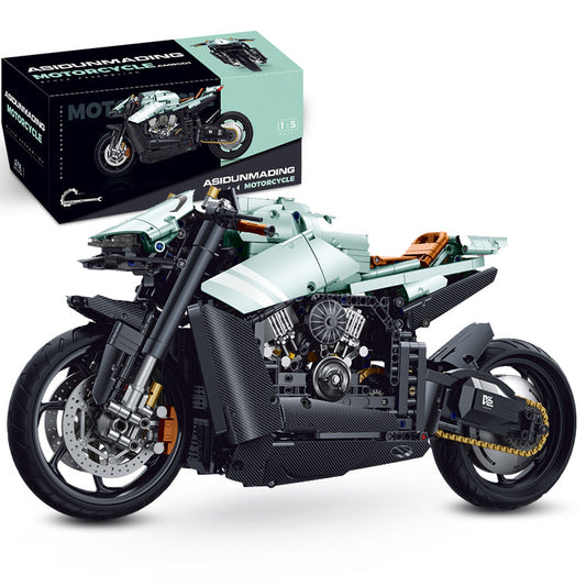 1:5 Aston Martin M7 Motorcycle Buiding Kit with Special Display Stand, Adult Collectible Models (2176 Pcs)