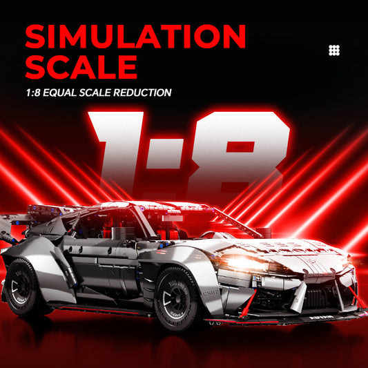 1:8 Toyota Supra Building Sets, Electric Air Suspension, Rear Accelerator Blade linkage (4399 Pcs)