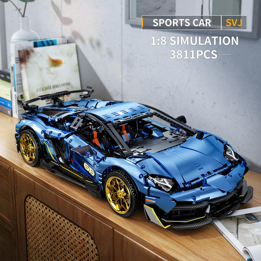 Lamborghini SVJ Supercar, One-Touch Scissor Doors, Exclusive Design Wheels, Mechanical Principles, The Ultimate Italian Bull (3810 Pcs)