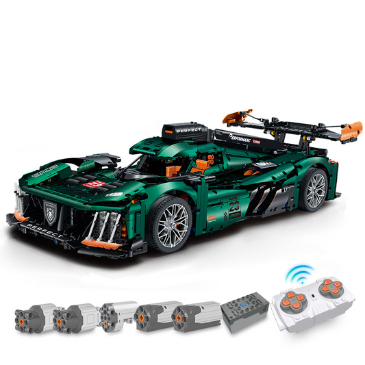 1: 8 Le Mans 9Γ8 RaceCar Building Sets with Remote Control, Electric Lift Tail Wing, Fluorescent Headlights (3746 Pcs)