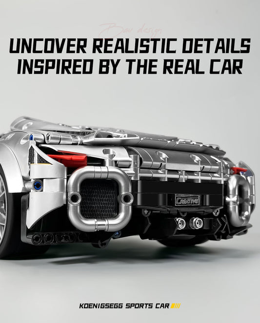 1:10 Silver Koenigsegg Building Sets (2086Pcs)