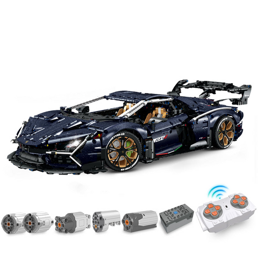 1: 8 Starry Night Lamborghini SVJ with Remote Control, Electric Lifting Chassis, Electric Door (4106 Pcs)
