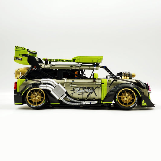 1: 10 Super MINI COOPER Car Building Sets with Remote Control, Electric Spray System, Electric Air Suspension and Rear Wing (2550 Pcs)