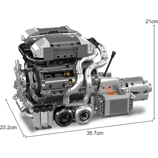 Motorised Hypercar W16 Engine & Gearbox (2024 Pcs)