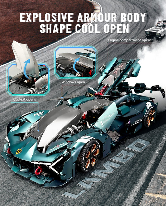 1: 8 Lamborghini Terzo Millennio SuperCar with Electric Suspension Lifting, Electric Doors Remote Control Model (3492 Pcs)