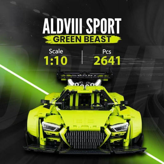 AUDI R8 Green Beast, Large Rear Wing (2641 Pcs)